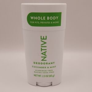 Native "Cucumber & Mint" Aluminum Free Whole Body Deodorant 2.3 Oz. NWT